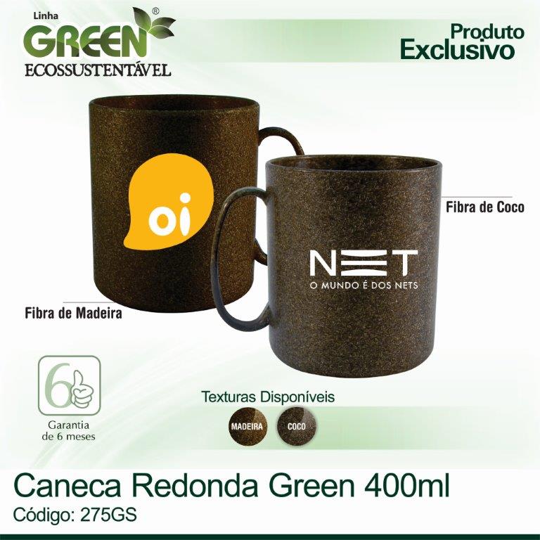 Caneca Redonda GREEN 400ml 