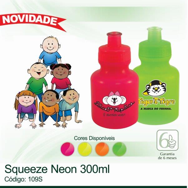 Squeeze plástico NEON - 300ml 